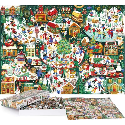 bopster Puzzle illustré de Noël 1000 pcs