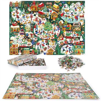 bopster Puzzle illustré de Noël 1000 pcs 10