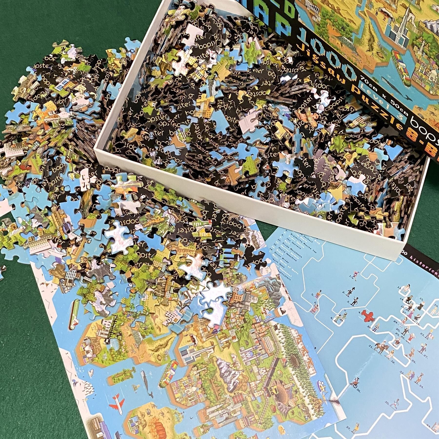 bopster 8-bit World Map Pixel Jigsaw Puzzle 1000pcs