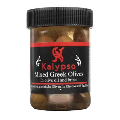Mélange d'olives grecques de l'île de Lesvos-Bocal en plastique 230g