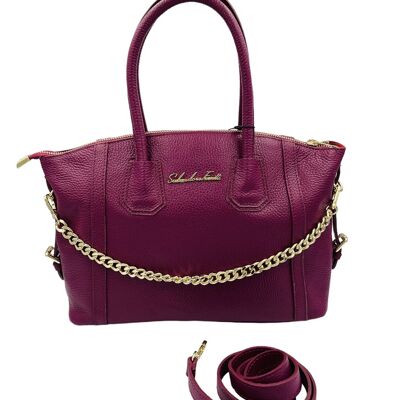 Tote Leather Bag SF0614 Fuchsia