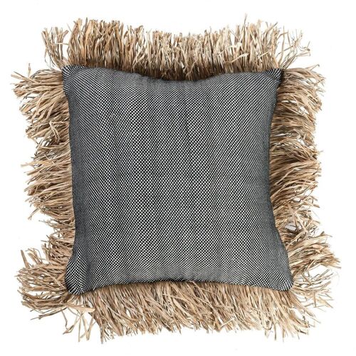 The Cotton Bonita Cushion Cover - Natural Black - 40x40