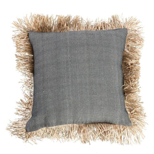 The Cotton Bonita Cushion Cover - Natural Black - 60x60