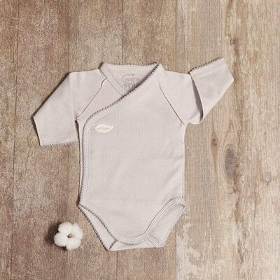 Newborn taupe organic cotton bodysuit