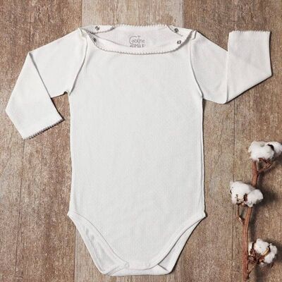 Fancy knit organic cotton bodysuit