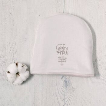 Bonnet coton bio polaire doublé 2