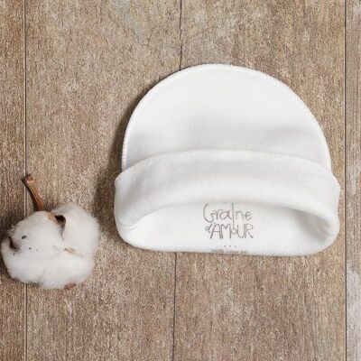 Fleece newborn hat in organic cotton