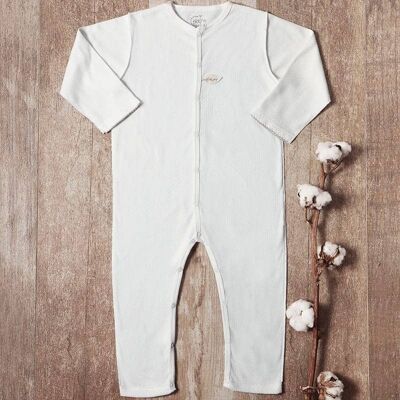 Organic cotton openwork footless pajamas