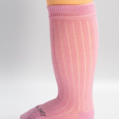 Pink Ribbed Baby Sock