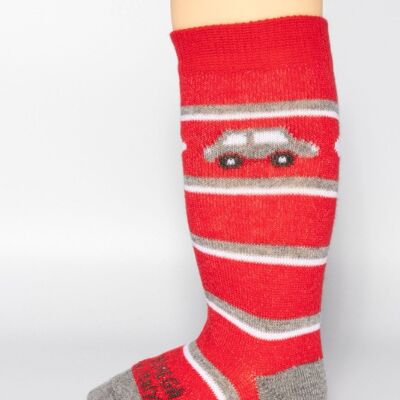 Baby Car Socks Red Background