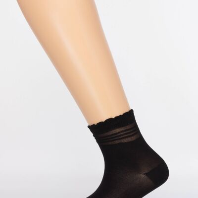 Calcetines Bebe Negros Rayas Transparentes