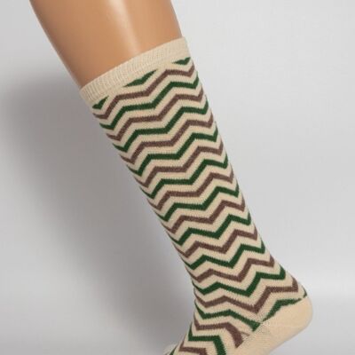 Cream Greek Patterned Baby Sock