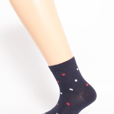 Chaussettes courtes bleues à pois pour garçon