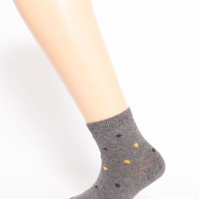 Gray Polka Dot Short Baby Socks