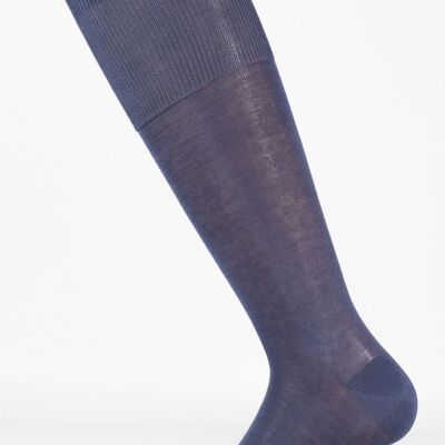 Klassische lange Socke mit englischem Bündchen Farbe: Avion