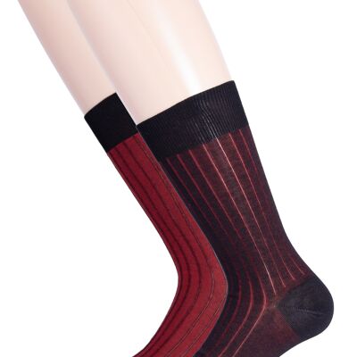 Kurze Socken Double Face Schwarz und Rot