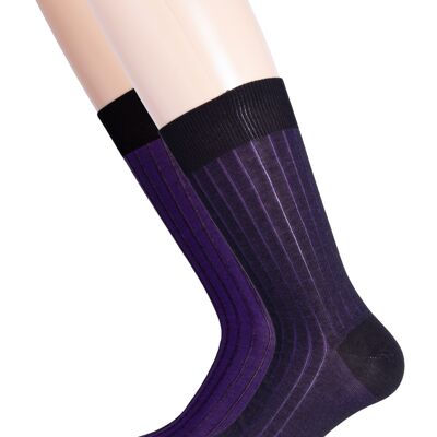 Double Face Black And Purple Short Sock