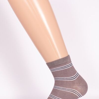 Short Fashion Socks Patterned Line Gray Background