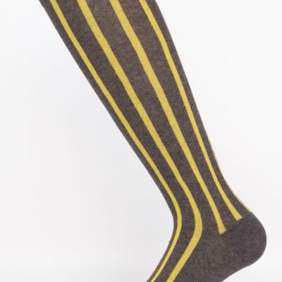 Wide Ribbed Gray Sock