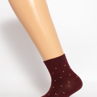 Bordeaux Shaved Baby Socks With Polka Dots