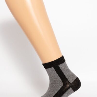 Gray Shaved Baby Sock With Lurex Band