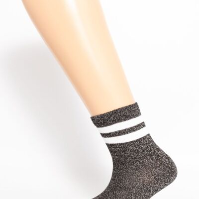 Gray Shaved Baby Sock With White Double Line