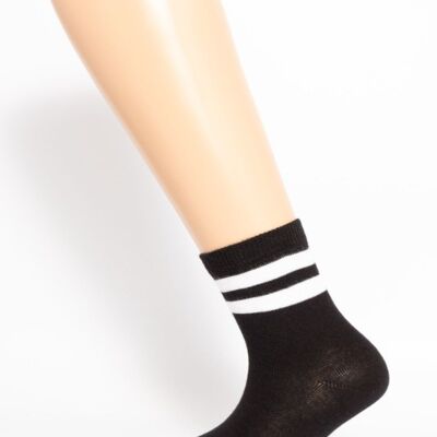 Black Stocking With White Double Line