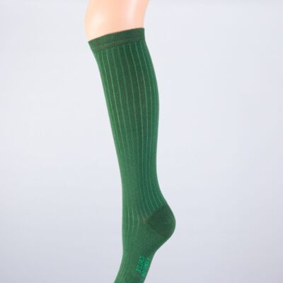 Women's Ribbed Green Socks