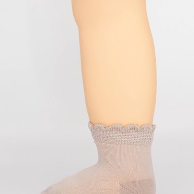 Ecru Baby Sock With Elaborate Cuff