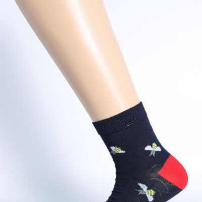 Fashion Sock Bees Blue Background