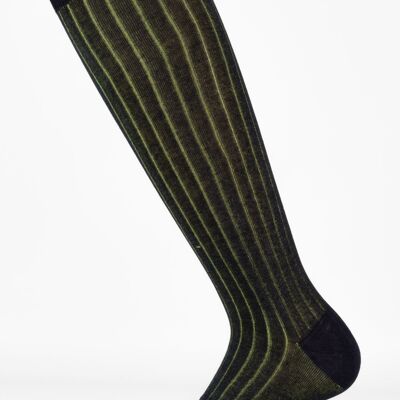 Ribbed Fashion Sock Melange Blue Background Contrast Pistachio