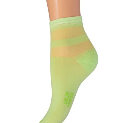 Women's Fashion Sock With Green Transparent Bands