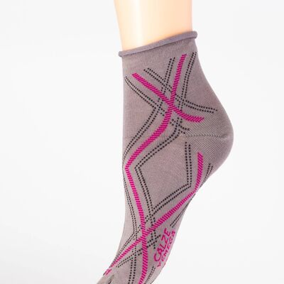 Graue Rhombus-Modesocken für Damen