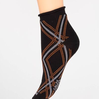 Calcetines moda mujer rombos negros