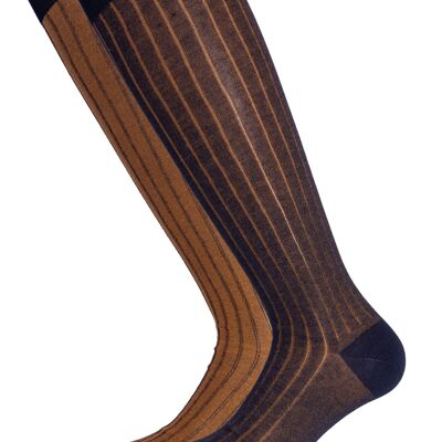 Blue And Ocher Double Face Fashion Sock