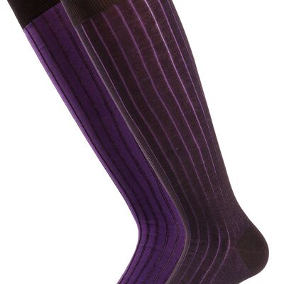 Chaussettes Mode Double Face Noires Et Violettes