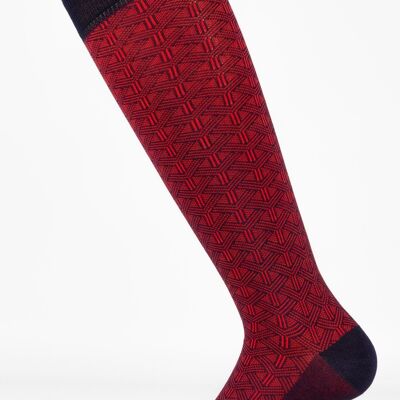Blue And Red Geometric Links Fantasy Fashion Sock