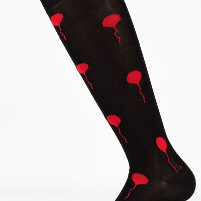 Black And Red Balloons Patterned Fashion Stocking