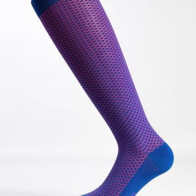 Small Rhombus Fashion Socks Sapphire Background