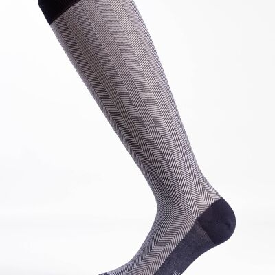 Blue And White Herringbone Fashion Sock