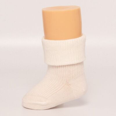 Newborn Sock With Cream Sanitary Cuff