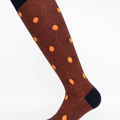 Orange Honeycomb Pois Sock