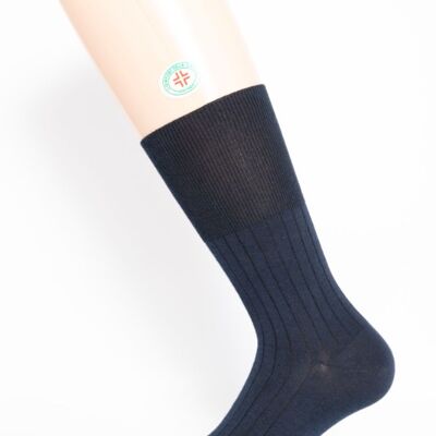 Short Blue Ribbed Sanitary Sock