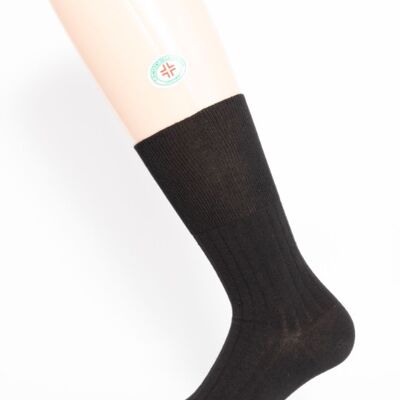 Black Short Ribbed Sanitary Sock