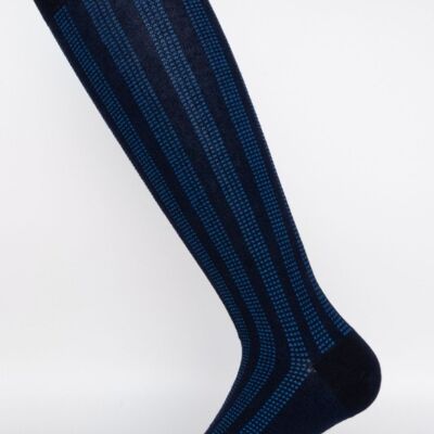 Gestreifte Socke Mit Checkers Blauem Hintergrund