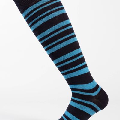 Striped Pattern Blue Men's Socks