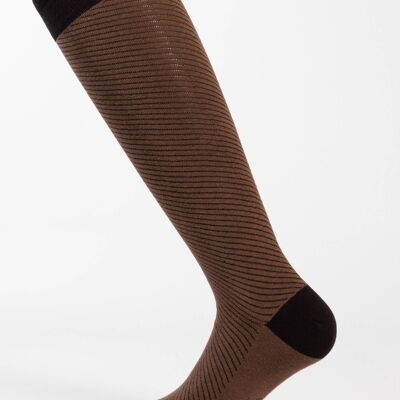 Men's Sock With Brown Diagonal Stripe