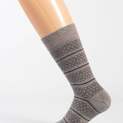Men's Socks Gray Patterned Circles