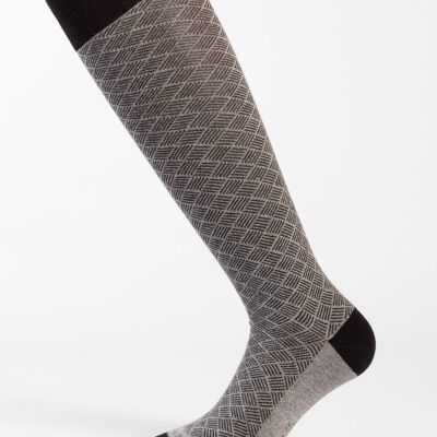 Gray Men's Socks with Dashes Pattern