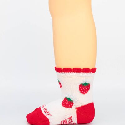 Chaussette bébé fraise